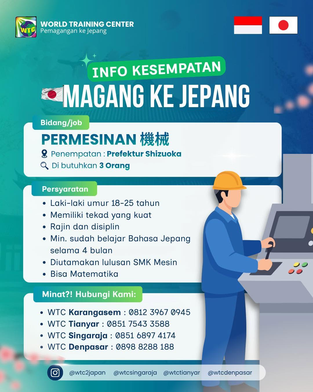 PROMO TERBATAS! Raih Karir Impian di Industri Mesin Jepang!